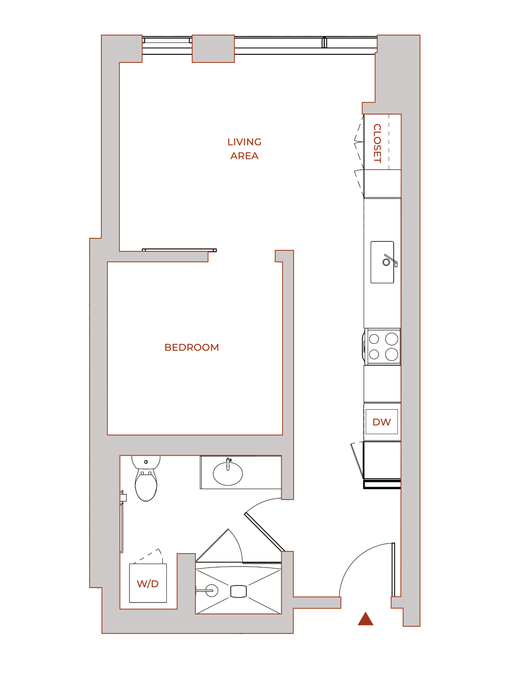 Floor plan for 1 BR - 1